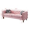 NicBex 84.25 Inch Velvet Tufted 2-Seat Sofa with 2 Throw Pillows for Living Room,Apartment,Bedroom - 3 of 4
