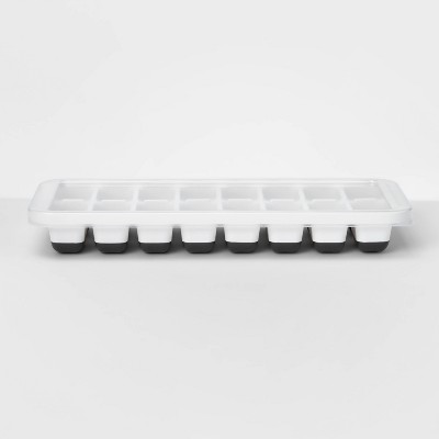 Ice Cube Tray - Brightroom™: 16-Cavity, Dishwasher-Safe, Gray & White, Freezer Mold