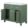 NicBex Bathroom Vanity without Sink/with Sink,Bathroom Sink Vanity with 4 Drawers and 2 Cabinets,36 inch Bathroom Sink Cabinet for Bathroom,Green/Blue - 4 of 4