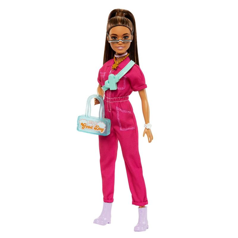 Barbie Doll in Trendy Pink Jumpsuit with Accessories and Pet Puppy (Target Exclusive), 4 of 9