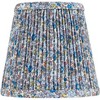 Springcrest 4" Top x 6" Bottom x 5 1/2" High x 5 1/2" Slant Print Lamp Shade Replacement Set of 4 Small Blue Empire Modern Shirred Pleated Clip On - 4 of 4