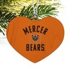 Mercer University Bears Logo Heart Love Wood Christmas Tree Holiday Ornament - 2 of 3