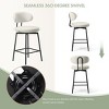 WestinTrends Alexandria Modern Upholstered Faux Shearling Fabric Counter Height Bar Stools with Back (Set of 2 - 4 of 4