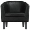 vidaXL Modern Tub Chair in Black Faux Leather - Sturdy Elegant Seating for Living Room, Bedroom - 3 of 4
