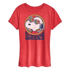 Women's - Peanuts - Groovy Snoopy Short Sleeve Graphic T-Shirt - 1 of 4