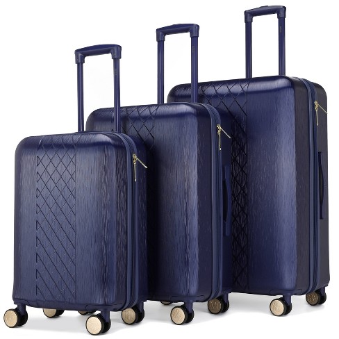 Badgley Mischka Diamond 3 Piece Expandable Luggage Set (Navy)