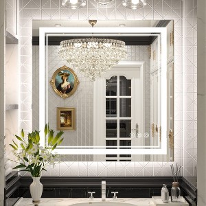 Keonjinn LED Bathroom Vanity Mirror, Front Light & Backlit, 3 Color Temperatures, Anti Fog, Double Lights Strips - 1 of 4