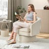 GustoWave Swivel Accent Chair with Armrest, Mid Century 360° Swivel Barrel Chair with Double-layer cushion, Round Chenille Fabric Velvet - 2 of 4