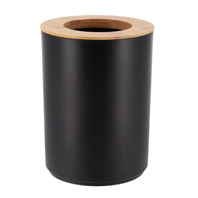 Evideco French Home Goods Bathroom Trash Can Padang Bamboo Top 1.3 Gal