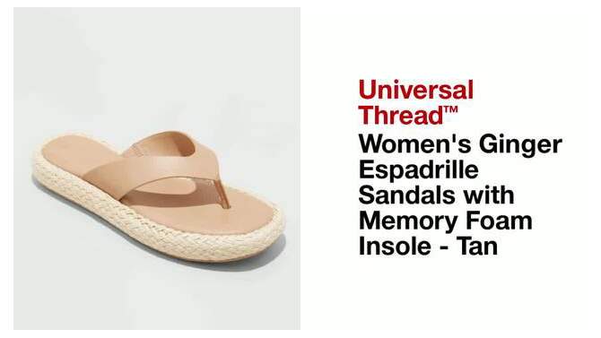 Women's Ginger Espadrille Sandals with Memory Foam Insole - Universal Thread™ Tan, 2 of 6, play video