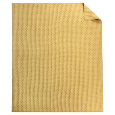 Ochre Cotton Reversible Quilted Throw Blanket