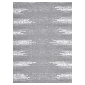 Washable Modern Striped Rug Non Slip Low Pile Rug Soft Geometric Minimalistic Throw Floor Cover Foldable Indoor Carpet for Living Room Bedroom - 1 of 4
