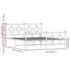vidaXL Black Steel Metal Bed Frame-Double Bed with Headboard/Footboard for Bedroom - 3 of 4