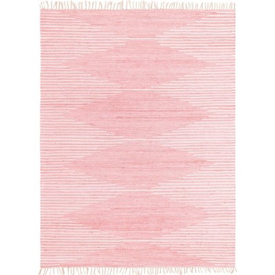 Handmade Rose Geometric Braided 8x11 Rectangular Rug