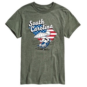 Men's - Peanuts - American Flag South Carolina Snoopy Short Sleeve Graphic T-Shirt - 1 of 4