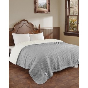 Coucheta Waffle Weave Heated Throw Blanket with LCD Controller, 6 Heat Levels & 4H Auto Shut-Off, Fast Heating, Machine Washable, ETL Certified - 1 of 4