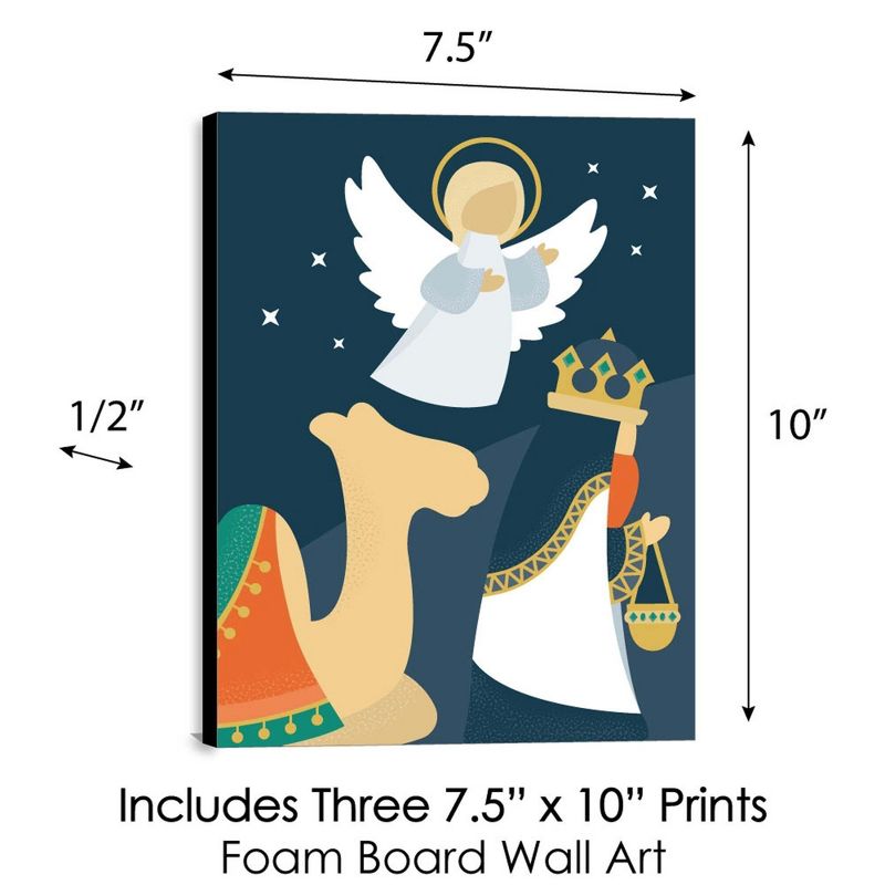Big Dot of Happiness Holy Nativity - Religious Nursery Wall Art and Manger Scene Christmas Room Decor - 7.5 x 10 inches - Set of 3 Prints, 5 of 8