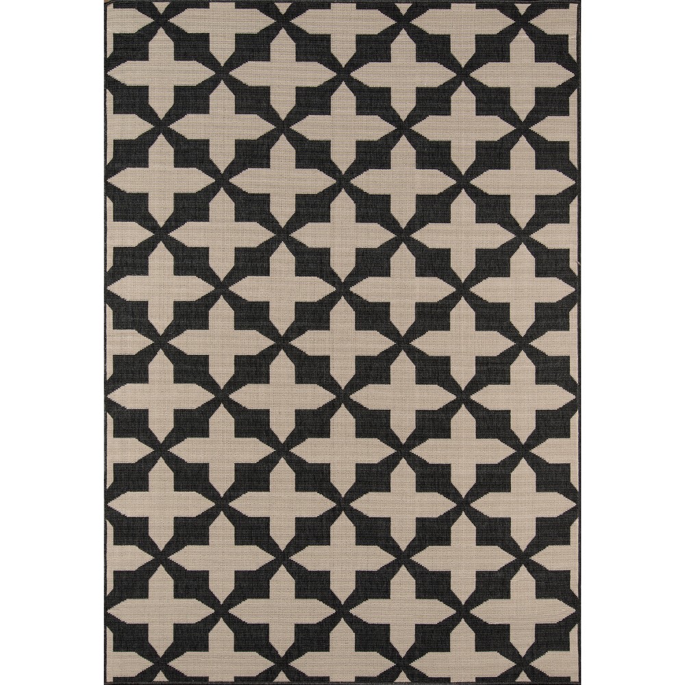 6'7inx9'6in Indoor/Outdoor Venetian Area Rug - Charcoal