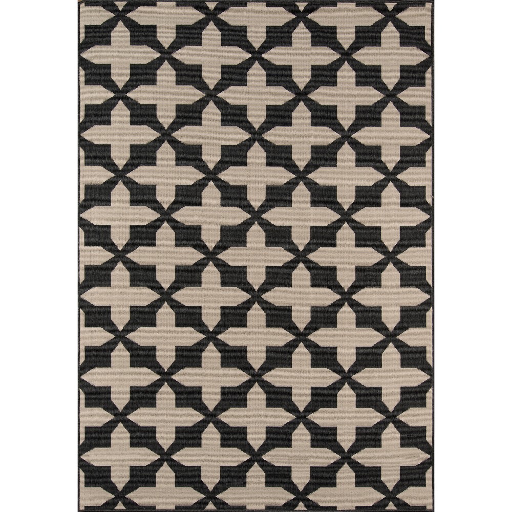 6'7inx9'6in Indoor/Outdoor Venetian Area Rug - Charcoal