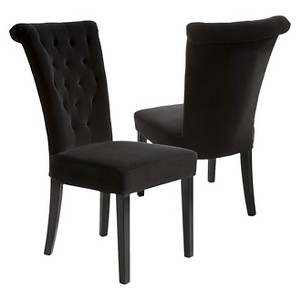 Venetian Velvet Dining Chairs - Black (Set of 2) - Christopher Knight Home