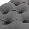 vidaXL Bench Linen Solid Wood 43.3 in. x 15 in. x 18.9 in. Dark Gray - 4 of 4