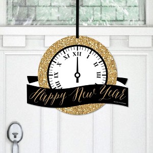Big Dot of Happiness New Year's Eve - Gold - Hanging Porch New Years Eve Party Outdoor Decorations - Front Door Decor - 1 Piece Sign - 1 of 4