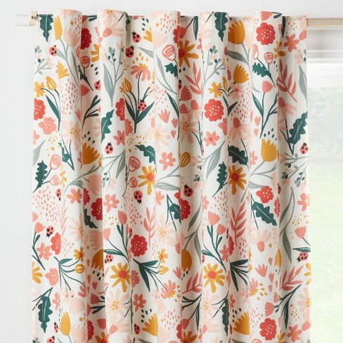 Blackout Curtains 84 Inch Length 2 Panels Set Floral Print Curtain