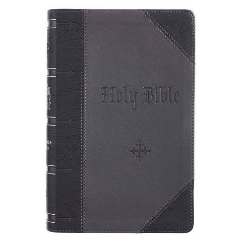 KJV Bible Giant Print 2-Tone Black/Dark Gray - Large Print (Leather Bound) - image 1 of 1