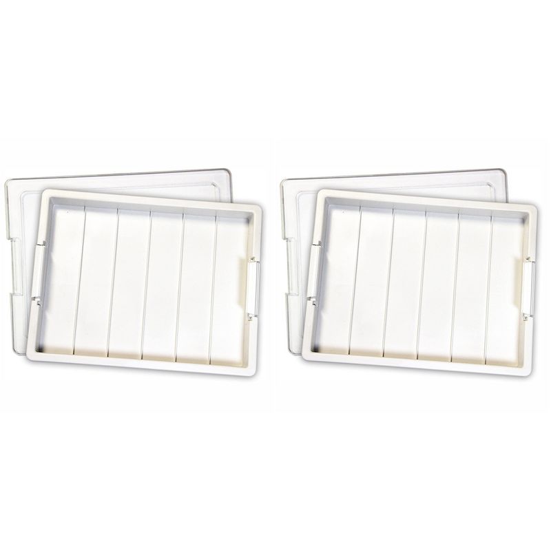 Elizabeth Ward Bead Storage Solutions Plastic Organizer Tray with Clear Snap Shut Lid for Sorting Craft Supplies, Fasteners, Crystals (2 Pack), 1 of 7