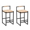 Set of 2 Bar Stools with Back Paper Rope Woven Counter Height Barsttols with Footrest Armless Dining Chairs for Kitchen, Home Bar-Tanpinhause - 2 of 4
