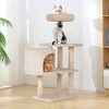 FDW 37 Inch Cat Tree Cat Tower Tall with Scratching Posts Cozy Condo Multi-Level Furniture Activity Center Cat Furniture for Indoor Cats - 2 of 4