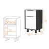 Gulches Nightstand 1 Drawer, 1 Cabinet, Superior Top, 4 Legs, Modern Smokey Oak and White Finish - 4 of 4