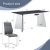 7-Piece Dining Set with Marble-Patterned Table and 6 PU Armless Chairs - 4 of 4