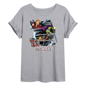 Women's - Marvel - Guardians of the Galaxy Panels Oversized Graphic T-Shirt - 1 of 4