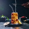 Le'raze Set of 4 Clear Heavy Base Drinking Glasses with Bamboo Lids, Straws & Cleaning Brush - 16oz. - 4 of 4