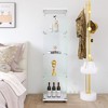 Vynxaria Glass Display Cabinet 4 Shelves with Door, Floor Standing Curio Bookshelf for Living Room Bedroom Office,white - 4 of 4