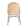 bali & pari Lisa Modern Bohemian Natural Brown Rattan and Black Metal Dining Chair - 3 of 4