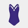 Women's Ruched Cross Back One Piece Swimsuit -Cupshe - 4 of 4