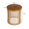 MOEPISY Round End Table, Hollow Woven Side Table, Small Rubber Wood Nightstand, Rattan Woven Tea Desk - 3 of 4