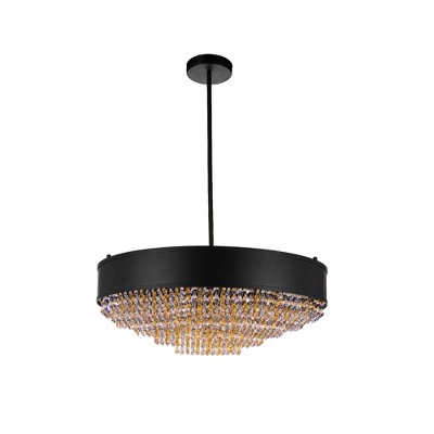 CWI Lighting Medina 10 Light Drum Shade Chandelier With Black Finish