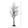 Nearly Natural 6-ft Pre-Lit Halloween Black Twig Artificial Fall Tree with 300 Orange and Purple LED Lights - 2 of 4