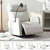 Kumasinova Modern 360° Swivel Recliner Chair, PU Upholstered Nursery Rocking Chair, Accent Chair for Living Room, Glider Chair with Phone Holder - 4 of 4