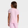 Girls' Stitch and Angel 'Chill Days Only' Short Sleeve Graphic T-Shirt - Light Pink - 3 of 4
