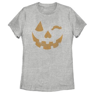 Women's Lost Gods Halloween Jack-o'-Lantern Wink T-Shirt - 1 of 4