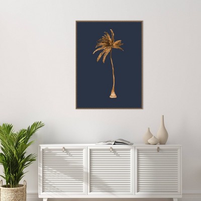 Golden Palm Beaded Bronze Framed Canvas Wall Art, 32" x 42"