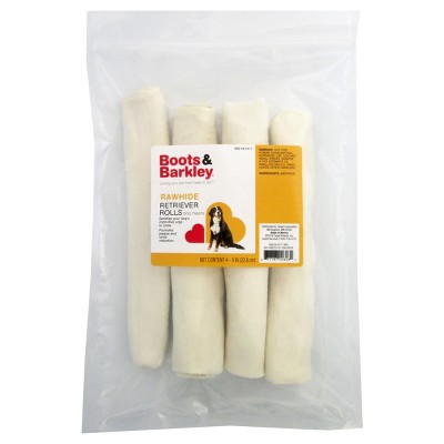 Natural Rawhide Rolls 9" 4ct Dog Treats - Boots & Barkley™