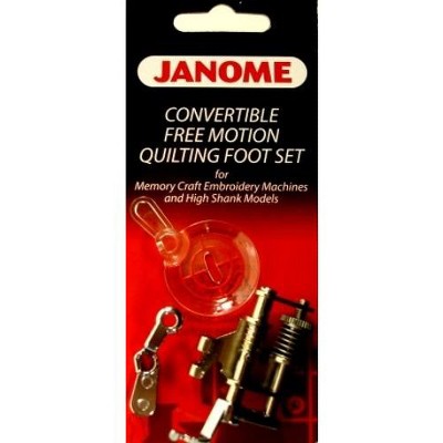 Janome Convertible Free Motion Quilting Foot Set Memory Craft Emb Machines & High Shank Models