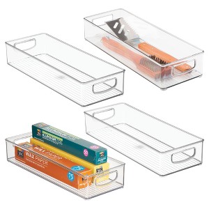 iDesign Plastic Stackable Pantry Bin with Handles - Set of 4 - Clear - 1 of 4