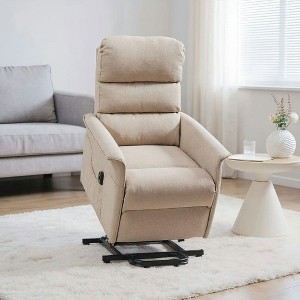 Resenkos Electric Lift Recliner Chair for Seniors with Remote, Linen-Feel Fabric, Side Pockets, Power Lift, Living Room Accent, - 1 of 4
