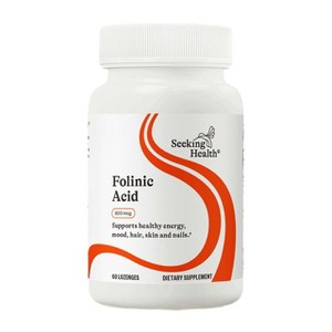 Seeking Health Folinic Acid, 800 mcg DFE Folinic Acid to Support Homocysteine Levels, Methylation, and Cognitive Function, Vegan (60 Lozenges)* - 1 of 4